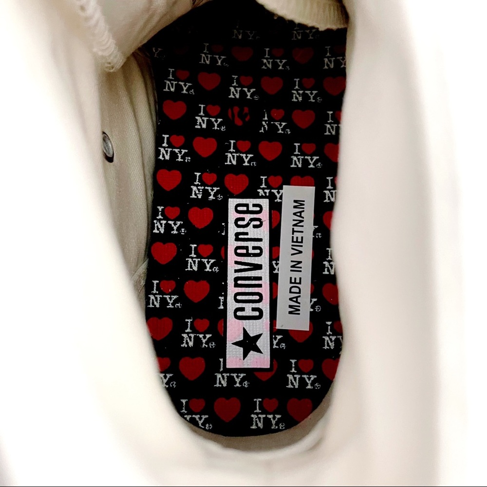 🆕 Converse High Top Sneakers I Love New York 7.5 - Picture 9 of 15